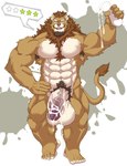 5_fingers abs anthro balls biceps big_balls big_penis biped brown_body brown_fur countershade_fur countershade_torso countershading fingers fur genitals glans huge_balls huge_penis humanoid_genitalia humanoid_penis kemono male mane muscular muscular_anthro muscular_male pecs penetrable_sex_toy penis sex_toy solo tail tail_tuft tuft vein veiny_penis chan_kiti_chan felid lion mammal pantherine hi_res