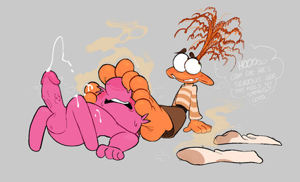 anthro blush bodily_fluids cum cum_on_body cum_on_feet dialogue discarded_socks dominant dominant_female duo ejaculation erection feet female foot_fetish foot_focus foot_on_face foot_sniffing genital_fluids genitals looking_away lying male male/female musk musky_feet nervous on_back open_mouth orange_body penis pink_body simple_background smelly smelly_feet smelly_socks sniffing socks_removed sweat sweaty_face sweaty_feet text thought_bubble toes twistedfurby anxiety_(inside_out) emotion_(inside_out) hi_res