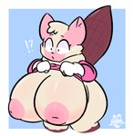 anthro big_breasts breasts female flashing huge_breasts hyper hyper_breasts revealing_breasts short_stack solo nyyakikki capcom monster_hunter lumu_(crumply) flying_wyvern paolumu colored colored_sketch sketch