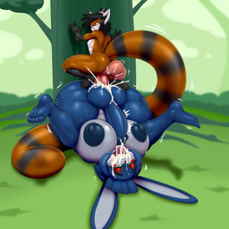 ahegao anal anal_penetration anthro anthro_on_anthro anthro_penetrated anthro_penetrating anthro_penetrating_anthro areola balls big_areola big_balls big_breasts big_nipples big_penis black_body black_fur blue_body blue_fur blue_hair bodily_fluids breasts brown_body brown_fur clothing cum cum_in_ass cum_in_mouth cum_inside cum_on_face cum_on_self duo erection feet fur genital_fluids genitals gynomorph gynomorph/male gynomorph_penetrated hair hat headgear headwear huge_areola huge_balls huge_breasts huge_nipples huge_penis intersex intersex/male intersex_penetrated looking_pleasured male male_penetrating male_penetrating_gynomorph male_penetrating_intersex nipples nude open_mouth open_smile outside penetration penile penile_penetration penis penis_in_ass sex smile soles tongue tongue_out top_hat white_body white_fur ber00 five_nights_at_freddy's five_nights_at_freddy's_2 fredina's_nightclub scottgames toy_bonfie_(cryptiacurves) ailurid lagomorph leporid mammal rabbit red_panda 1:1 2026 absurd_res hi_res