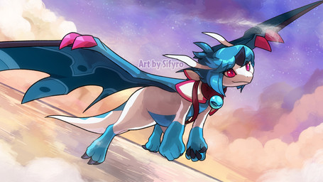 blue_hair claws detailed_background evening feral flying hair horn semi-anthro sky smile star sunset tail wings blitzdrachin conditional_dnp mythology sifyro dragon mythological_creature mythological_scalie scalie 16:9 widescreen