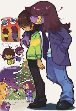 anthro antlers blonde_hair blush clothed clothing duo female freckles group hair horn male musical_note musical_symbol simple_background symbol teeth thin_calves thin_legs thin_thighs trio honzumaruii_(artist) deltarune undertale_(series) kris_dreemurr lancer_(deltarune) noelle_holiday ralsei susie_(deltarune) bovid caprine darkner deer goat human mammal new_world_deer reindeer reptile scalie 2018 digital_media_(artwork) multiple_images