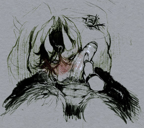 angry anthro anthro_on_anthro blush dominant dominant_anthro dominant_male duo faceless_character faceless_male foreskin genitals grey_background holding_own_penis holding_penis horn humanoid_genitalia humanoid_penis male male/male male_anthro penis penis_against_cheek simple_background submissive submissive_anthro submissive_male talisman blushing_yokai asian_mythology east_asian_mythology japanese_mythology mythology tobias_weatherby yokai hi_res