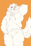 anthro bottomwear clothing male muscular muscular_anthro muscular_male pecs shirt shorts sleeveless_hoodie solo tank_top topwear heylaw21 lifewonders live_a_hero barrel_(live_a_hero) canid canine canis mammal wolf absurd_res hi_res