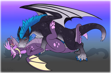 bite blue_body blue_fur blue_penis claws fangs female feral from_front_position fur genitals grey_body grey_fur knot knotted_penis larger_male looking_pleasured lying male male_on_top missionary_position on_back on_top penis purple_body purple_scales scales sex size_difference teeth tongue wings alex.fetter mythology dragon furred_dragon furred_scalie mythological_creature mythological_scalie scalie hi_res