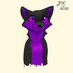 anthro black_body black_fur fur male multicolored_body multicolored_fur purple_body purple_fur solo two_tone_body two_tone_fur dys dys_(character) canid canine fox mammal 1:1 half-length_portrait hi_res portrait signature