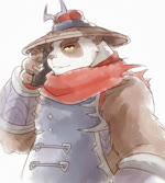 anthro cellphone clothing electronics fur hat headgear headwear male phone scarf smartphone solo white_body white_fur warlocknyan blizzard_entertainment warcraft bear mammal pandaren 2016 animated no_sound short_playtime webm