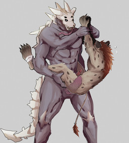 4_eyes anal anal_penetration bone duo forced genitals male male/male multi_eye nude penetration penis rape sex skull skull_head ssseeesss demon hyena mammal spotted_hyena hi_res