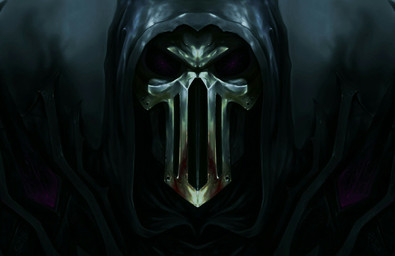 ambiguous_gender black_eyes dark darkness hood looking_at_viewer mask not_furry scared shadow smoke solo unknown_artist demon dark_theme hi_res