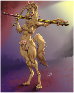 animal_genitalia animal_vulva border canine_genitalia canine_vulva claws female genitals melee_weapon nipples nude nun sword vulva weapon white_border conditional_dnp madpolar mej borzoi canid canine canis domestic_dog hunting_dog mammal sighthound golden hi_res