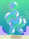 big_breasts big_butt breasts bubble_butt butt crossgender faceless_character faceless_female female flower flower_cloud_(spongebob) hand_on_butt huge_breasts huge_butt mtf_crossgender nude plant solo thick_thighs translucent translucent_body moonraige nickelodeon spongebob_squarepants bubble_buddy animate_inanimate humanoid living_bubble