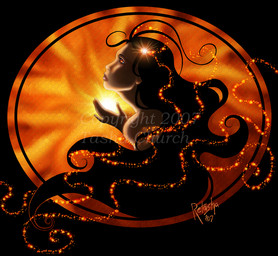 black_hair female fire hair mosaic not_furry orange_eyes solo sun retasha human mammal 2007