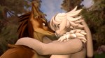 anthro blue_eyes breasts brown_body brown_fur duo dusk eye_contact female forest forest_background fur grass grey_body grey_fur hair hand_on_shoulder holding_another hug long_ears long_hair looking_at_another male male/female nature nature_background nipples nose_to_nose nude nude_female nude_male plant rock short_hair smile tan_body tan_fur tree white_body white_fur yellow_eyes juicyducksfm petruz_(copyright) warfare_machine ace_(mrfrenchyjackal) fan_character hop_(character) canid canine canis jackal lagomorph leporid mammal rabbit 16:9 3d_(artwork) digital_media_(artwork) hi_res source_filmmaker_(artwork) widescreen