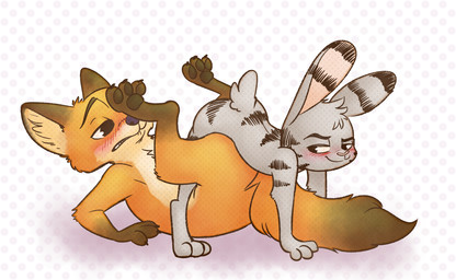 3_fingers 3_toes all_fours anal anal_penetration anthro anthro_on_anthro ass_up biped bite biting_lip biting_own_lip black_body black_eyes black_fur black_nose black_pawpads blush brown_body brown_fur claws digitigrade dipstick_tail dotted_background duo feet fingers fur fur_markings gloves_(marking) grey_body grey_fur half-closed_eyes hindpaw inner_ear_fluff interspecies larger_male larger_sub leg_markings looking_at_another looking_at_partner looking_back looking_pleasured lying male male/male male_penetrated male_penetrating male_penetrating_male markings multicolored_body multicolored_fur multicolored_tail narrowed_eyes on_back orange_body orange_fur pattern_background pawpads paws penetration pink_nose predator/prey reverse_anvil_position self_bite sex simple_background size_difference smaller_male smile socks_(marking) stripes submissive tail tail_markings teeth toe_claws toes tuft two_tone_body two_tone_fur unusual_position white_background white_body white_fur fuel_(artist) disney zootopia jack_savage nick_wilde canid canine fox lagomorph leporid mammal rabbit red_fox true_fox 2017