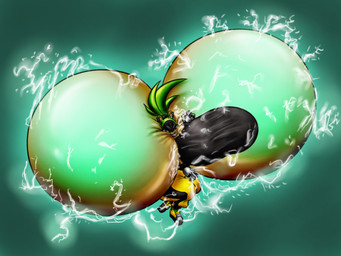 accessory alternative_fashion anthro big_breasts big_cheeks black_clothing black_hairband black_nose black_shirt black_topwear blue_eyes bottomwear bracelet breasts cheek_expansion clothing ear_piercing electricity electricity_manipulation elemental_manipulation female footwear gloves green_background green_ears green_hair hair hair_accessory hairband handwear huge_breasts huge_cheeks hyper hyper_breasts hyper_cheeks hyper_inflation inflation jewelry looking_at_viewer pants piercing punk ring_(jewelry) sharp_teeth shirt shoes simple_background smile smiling_at_viewer solo spiked_bracelet spikes tan_body tan_inner_ear teeth thick_thighs three-quarter_view tight_clothing topwear white_clothing white_gloves white_handwear yellow_bottomwear yellow_clothing yellow_footwear yellow_pants yellow_shoes rekstone767 idw_publishing sega sonic_the_hedgehog_(comics) sonic_the_hedgehog_(idw) sonic_the_hedgehog_(series) surge_the_tenrec afrosoricid mammal tenrec 2026 4:3 absurd_res colored digital_media_(artwork) hi_res shaded
