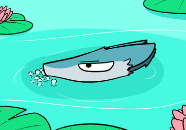 ambiguous_gender fur outside solo swimming water waterscape trout_(artist) mammal sergal 2016 aliasing digital_media_(artwork)