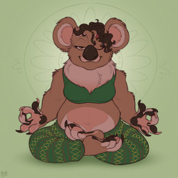 4_toes 5_fingers anthro belly bottomwear brown_eyebrows brown_hair brown_nose claws clothing crop_top eyebrows eyelashes feet female fingers front_view hair looking_at_viewer navel one_eye_closed pants paws round_ears shirt short_hair slightly_chubby smile solo toes topwear yoga yoga_pants yoga_top mimi-fox koala mammal marsupial vombatiform 1:1 2023 colored colored_sketch digital_drawing_(artwork) digital_media_(artwork) hi_res sketch