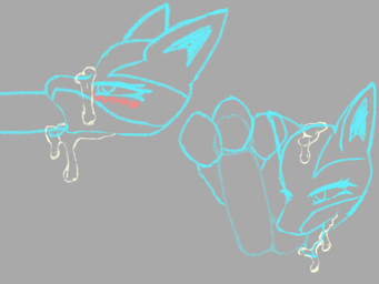 bodily_fluids cum female forced genital_fluids genitals penis solo zc_rusklife nintendo pokemon canid canine canis domestic_dog generation_4_pokemon lucario mammal pokemon_(species) 4:3 animated