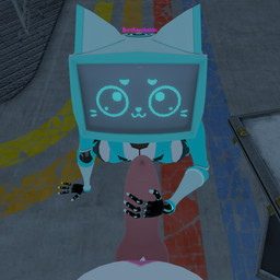 anthro blue_body blue_eyes duo female first_person_view genitals kneeling looking_at_viewer looking_up machine male male/female penis penis_grab white_body burtrevolution voices_of_the_void burtrevolution_(burtrevolution) kerfur_omega_(votv) canid canine felid feline fox mammal robot 3d_(artwork) absurd_res blender_(artwork) digital_media_(artwork) hi_res
