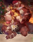 abdominal_bulge abs accessory ahegao anal anal_penetration animal_genitalia animal_penis anthro antler_headband antlers arm_tattoo ball bed belt biceps big_dom_small_sub big_muscles big_penis bodily_fluids butt canine_genitalia canine_penis chair_position christmas_clothing christmas_headwear christmas_tree clothing cock_ring cum cum_dumpster cum_everywhere cum_explosion cum_flooding cum_in_ass cum_in_mouth cum_inside cum_on_chest cum_on_face cum_on_leg cum_on_penis cum_pool cum_string dominant dominant_male drooling duo ear_piercing ear_ring ejaculation erection excessive_cum excessive_genital_fluids eye_roll from_behind_position furniture genital_fluids genitals hand_on_butt hand_on_own_butt hands_on_legs hands_on_thighs harness hat headgear headwear holding_partner holidays horn hybrid_genitalia hybrid_penis hyper hyper_cum jewelry knot larger_male looking_pleasured male male/male messy muscular nipples open_mouth pec_grab pecs penetration penile_spines penis penis_accessory penis_jewelry piercing plant ring_piercing saliva santa_hat sex shaking sitting size_difference smile smirk snot spread_butt spread_legs spreading submissive submissive_male tattoo tears tongue tongue_out tree trembling vein veiny_penis yibian_sz christmas len_ozora shizi(yibian_sz) bird_dog canid canine canis domestic_dog golden_retriever hunting_dog mammal retriever absurd_res hi_res