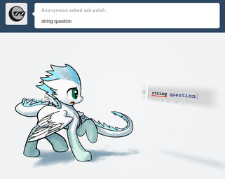 2013 ambiguous_gender ask blue_hair darkflame75 dragon equine feathers feral fur green_eyes hair horse hybrid mammal original_character patch(character) tumblr wings
Rating: Safe
Score: 5
User: M3W
Date: December 23, 2013