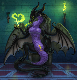 anus belly black_body black_horn breasts castle_wall chair claws elemental_manipulation evil_face female female_feral feral fin fire fire_manipulation furniture genitals green_eyes green_magic horn looking_at_viewer magic membrane_(anatomy) membranous_wings non-mammal_breasts presenting presenting_vulva purple_body purple_scales scales sitting solo spines spread_legs spreading stone_floor stone_wall tail tail_anus throne throne_room tongue tongue_out vulva wall_(structure) wings yellow_anus yellow_insides yellow_tongue yellow_vulva firael disney mythology sleeping_beauty_(1959) maleficent dragon mythological_creature mythological_scalie scalie winged_dragon absurd_res hi_res