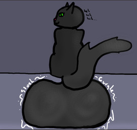 after_vore animal_genitalia backsack balls big_balls black_body black_fur black_tail bodily_fluids cock_vore cum cum_vore digestion digestion_implied digestion_noises fatal_vore feral fluffy fluffy_tail fur genital_fluids genitals green_eyes heavy_balls intersex looking_at_viewer looking_back penile penis pink_nose post_digestion saggy_balls side_eye sitting sitting_on_ground smile smirk solo tail text vore theravenger417 warriors_(book_series) hollyleaf_(warriors) domestic_cat felid feline felis mammal 2026 digital_drawing_(artwork) digital_media_(artwork) english_description english_text full-length_portrait hi_res letterbox portrait adult_(lore) trans_(lore)