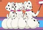 anthro ass_to_ass big_butt breasts butt collar collar_only eyebrows eyelashes eyes_closed female female/female group group_nudity holding_object huge_butt kissing nude nude_anthro nude_female selfie_stick side_boob tail thick_thighs trio nr_ac 101_dalmatian_street 101_dalmatians disney dallas_(101_dalmatians) deja_vu_(101_dalmatians) destiny_(101_dalmatians) triple_d_(101_dalmatians) canid canine canis dalmatian domestic_dog mammal 2023 absurd_res digital_media_(artwork) hi_res incest_(lore) sibling_(lore) sister_(lore) sisters_(lore) triplets_(lore)