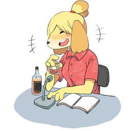 alcohol aloha_shirt anthro beverage blonde_hair blush book chair clothing drunk electronics eyes_closed female furniture hair holding_glass holding_object laugh microphone pattern_clothing pattern_shirt pattern_topwear shirt simple_background sitting smile solo substance_intoxication topwear white_background menma911 animal_crossing nintendo isabelle_(animal_crossing) canid canine canis domestic_dog mammal 2020 absurd_res hi_res