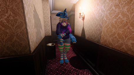 anthro biped clothing genie_(geniecmd) hotel male nervous solo standing geniecmd kokou at_dead_of_night canid canine fox mammal 16:9 3d_(artwork) blender_(artwork) digital_media_(artwork) hi_res widescreen