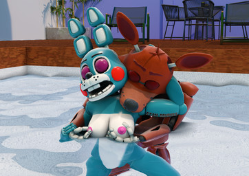 anthro bite biting_another breasts crossgender duo female fingers machine male male/female mtf_crossgender nipple_fetish nipple_pinch nipple_play nipples nude open_mouth pinch red_body skinny_dipping binocszoomx10 splinks_(modeler) five_nights_at_freddy's five_nights_at_freddy's_2 scottgames foxy_(fnaf) toy_bonnie_(fnaf) animatronic canid canine fox lagomorph leporid mammal rabbit robot 3d_(artwork) blender_(artwork) blender_cycles_(artwork) digital_media_(artwork) hi_res remake