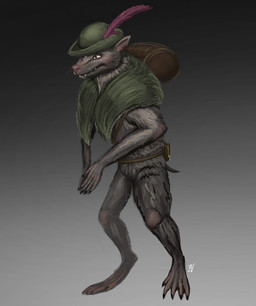 anthro backpack bottomless bottomless_anthro bottomless_male claws clothed clothing fangs fur hat hat_feather headgear headwear loose_feather male mouth_closed partially_clothed pouch_(anatomy) pouch_purse rope rope_around_waist solo standing tail teeth whiskers ian-exe elden_ring fromsoftware boc_the_seamster demi-human_(elden_ring) 2024 hi_res signature