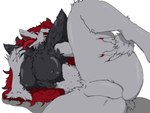 4:3 anthro big_breasts breasts canid canine featureless_crotch female fur generation_5_pokemon hi_res mammal multi_nipple nintendo nipples open_mouth pokemon pokemon_(species) racebalto simple_background solo spread_legs spreading tongue tongue_out white_background zoroark