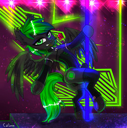 balls clothed clothing crossdressing dancing erection femboy feral genitals legwear male nightclub penis pole pole_dancing solo stockings stripper_pole thigh_highs vein veiny_penis wings caliluminos hasbro my_little_pony mythology fan_character equid equine mammal mythological_creature mythological_equine pegasus absurd_res hi_res