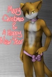 anthro biped bittersweet_candy_bowl clothed clothing domestic_cat english_text felid feline felis gift looking_at_viewer male mammal muscular muscular_anthro muscular_male paulo_(bcb) radial_(artist) skimpy smile solo standing tail text