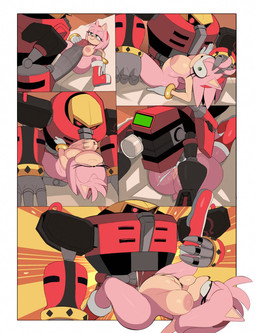 abdominal_bulge accessory anthro anus areola big_breasts big_penis biped bodily_fluids boots breasts butt clothing cum cum_inflation cum_inside emanata extreme_penetration eye_roll eyes_closed female fingers footwear from_front_position genital_fluids genitals gloves green_eyes hair hair_accessory hairband half-closed_eyes handwear huge_penis humanoid_genitalia humanoid_penis inflation larger_male leg_grab looking_pleasured lying machine male mating_press mostly_nude mostly_nude_female narrowed_eyes nipples on_back penetration penile penile_penetration penis penis_in_vagina pink_body pink_hair ridiculous_fit sex shoes simple_background size_difference smaller_anthro smaller_female spread_legs spreading thick_thighs vaginal vaginal_penetration vulva white_background wide_eyed hereapathy sega sonic_the_hedgehog_(series) amy_rose e-123_omega eulipotyphlan hedgehog mammal robot comic hi_res