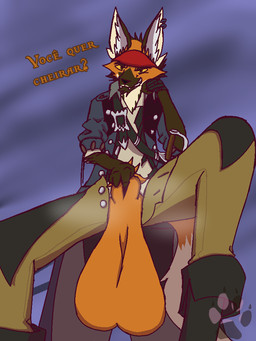 anthro balls belt big_balls big_butt big_penis boots butt clothed clothing coat footwear fur genitals huge_balls huge_penis hyper hyper_balls hyper_genitalia hyper_penis looking_at_viewer male melee_weapon musk musky_balls penis pirate shoes simple_background smile solo sword tail text topwear trenchcoat weapon lobo_guarana oscar_(lobo_guarana) canid canine mammal maned_wolf 3:4 digital_media_(artwork) portuguese_text translated