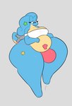anthro asterozoan belly big_belly big_breasts big_bulge biped blue_body breasts bulge clothed clothing curvy_figure digital_media_(artwork) echinoderm eyelashes generation_1_pokemon generation_6_pokemon goodra gynomorph gynomorph_anthro hi_res huge_bulge hybrid hybrid_pokemon intersex intersex_anthro lapras marine nintendo pokemon pokemon_(species) seashell shell simple_background solo spiked_shell spikes spikes_(anatomy) starfish starfish_(accessory) swallowpancakes tail thick_thighs voluptuous voluptuous_anthro voluptuous_gynomorph wide_hips