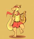 anthro claws clothing dancing egyptian happy looking_at_viewer lyre male musical_instrument plucked_string_instrument scales simple_background singing smile solo string_instrument white_background tamlin123 dungeons_and_dragons hasbro wizards_of_the_coast sirocco kobold reptile scalie 2018 digital_media_(artwork) hi_res