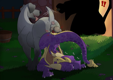 anal anal_knotting anal_penetration animal_genitalia animal_penis anus ass_up balls bodily_fluids canine_genitalia canine_penis cum cum_in_ass cum_inside duo feral feral_on_feral feral_penetrated feral_penetrating feral_penetrating_feral floppy_ears genital_fluids genitals grass horn interspecies knot_hanging knotting male male/male membrane_(anatomy) membranous_wings on_grass on_ground penetration penile penile_penetration penis penis_in_ass plant purple_body purple_scales reverse_doggystyle scales sex sheath tail tail_motion tailwag tongue tongue_out wings mcfan activision mythology spyro_the_dragon spyro canid canine canis domestic_dog dragon mammal mythological_creature mythological_scalie scalie hi_res story