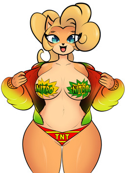 anthro big_breasts breasts clothed clothing collarbone eye_through_hair eyelashes eyelashes_through_hair female flashing flashing_breasts hair jacket looking_at_viewer navel open_clothing open_jacket open_mouth open_smile open_topwear pasties simple_background smile solo topwear translucent translucent_hair white_background wallyroo activision crash_bandicoot_(series) coco_bandicoot bandicoot mammal marsupial 2020 absurd_res digital_drawing_(artwork) digital_media_(artwork) english_description hi_res portrait three-quarter_portrait