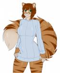 big_breasts bottomless braided_hair breasts clothed clothing female hair ribbed_clothing ribbed_sweater solo sweater topwear kitsunewaffles-chan malina_(athiesh) domestic_cat felid feline felis mammal tabby_cat 2017 5:6 dated digital_media_(artwork)