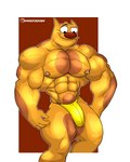 abs anthro biceps bulge clothing detailed_bulge ear_piercing genital_outline male muscular muscular_male nipple_piercing nipples pecs penis_outline piercing solo thong underwear monstadog xmonstadogx catdog_(series) nickelodeon felinius_cat domestic_cat felid feline felis mammal 4:5 absurd_res hi_res