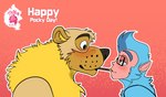 blush gradient_background looking_at_another simple_background pocky_and_pretz_day bax_(monkeydbax) karou_(thekbear) bear haplorhine mammal monkey primate absurd_res hi_res