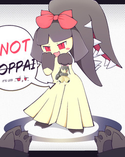2_toes 3_fingers 4_fingers ambiguous_gender anthro black_body black_border black_feet black_fur black_hair blush blush_lines blush_stickers border claws directional_arrow duo eyebrows fangs feet female finger_claws fingers flat_chested fur gloves_(marking) hair hair_mouth holding_object holding_plushie markings open_mouth open_smile pawpads pink_hair_bow plushie pov_hands pupils red_eyes red_hair_bow simple_background slit_pupils smile smug_face solo_focus speech_bubble teeth text toes white_background wide_hips yellow_body duckcoon devil_connection don't_attack_me_mawile makemon nintendo pokemon summoner_(devil_connection) felid feline generation_3_pokemon humanoid mammal mawile pokemon_(species) 2026 absurd_res crossover english_text hi_res