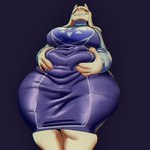 anthro belly belly_grab belly_squish big_breasts bite biting_lip biting_own_lip breasts clothing delta_rune_(emblem) female horn looking_at_viewer low-angle_view mature_female navel purple_clothing purple_robe robe slightly_chubby solo squish symbol thick_thighs wide_hips worm's-eye_view greatalmightyjj undertale undertale_(series) toriel boss_monster_(undertale) bovid caprine goat mammal hi_res