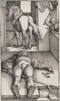 5_fingers anus backsack balls barely_visible_balls barely_visible_genitalia biped breasts butt clothed clothed_female clothed_human clothed_male clothing codpiece detailed_background doorway female female_human feral fingers front_view genitals glare group hair headgear headwear high-angle_view holding_object hooves inside legwear looking_back lying male male_feral male_human mane nipples on_back one_breast_out pitchfork puffy_sleeves quadruped standing tail tights tools trio unguligrade window hans_baldung_grien public_domain equid equine horse human mammal 16th_century absurd_res ancient_art hatching_(art) hi_res huge_filesize monochrome shaded signature traditional_media_(artwork)