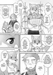 anthro canid canine clothing comic cotton_(artist) dialogue english_text haplorhine male mammal monkey monochrome natsume_(tooboe_bookmark) noguchi primate text tooboe_bookmark