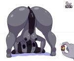 anthro anus breasts butt duo female genitals hanging_breasts nipples open_mouth pussy short_stack simple_background solo_focus thick_thighs tongue nsfwoaf nintendo nintendo_switch super_smash_bros. switch_dog animate_inanimate canid mammal 2019 absurd_res hi_res