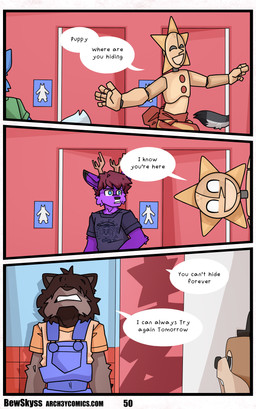 ageplay blue_eyes brown_body brown_fur clothed clothing dialogue diaper fur infantilism machine roleplay text wearing_diaper bewskyss five_nights_at_freddy's five_nights_at_freddy's:_security_breach scottgames steel_wool_studios animatronic canid canine canis mammal robot absurd_res comic english_text hi_res url